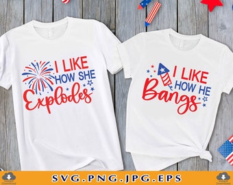 Grappige 4 juli paren shirt SVG, patriottische cadeau (digitale download)