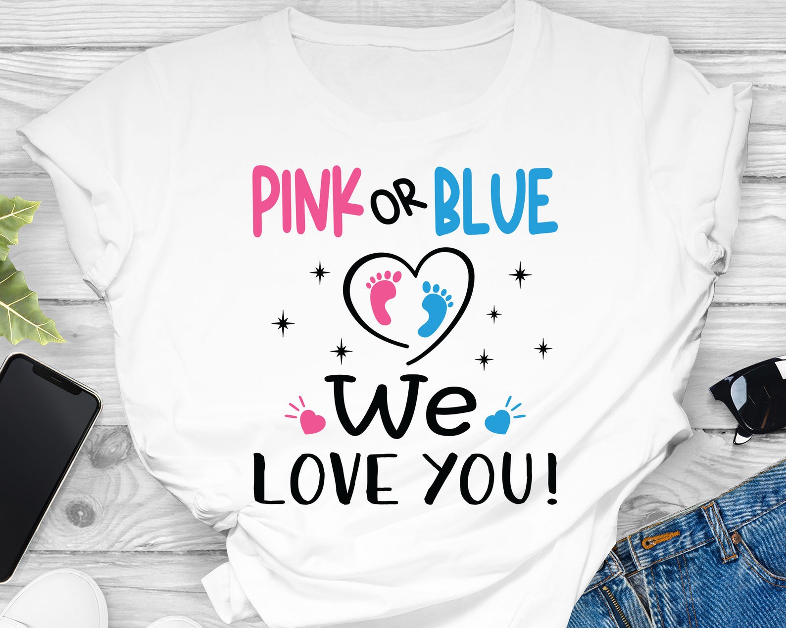 Pink or blue we love you SVG Boy or girl shirts Svg Pink or Etsy