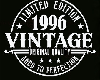 Vintage 1996 30th Birthday SVG, Cricut Files (Digital Download)