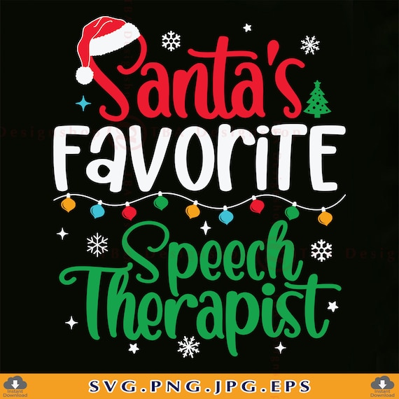 Santa's Favorite Speech Therapist Santa Funny Christmas Gift T-Shirt Santa's Favorite Speech Therapist Santa Funny Christmas Gift T-Shirt