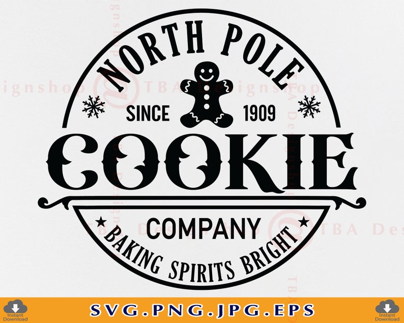 North Pole Cookie Company Gingerbread SVG Christmas Farmhouse - Etsy