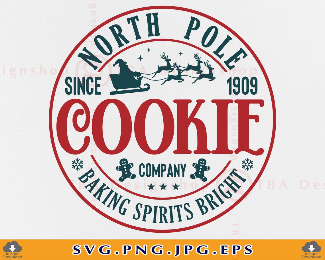 North Pole Cookie Company SVG Gingerbread Christmas Shirt - Etsy