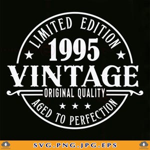 30° compleanno SVG, 30° compleanno SVG, 30° regalo di compleanno SVG, 30° compleanno maglietta SVG, Vintage 1995 SVG, 30 anni, file per Cricut, Svg, Png