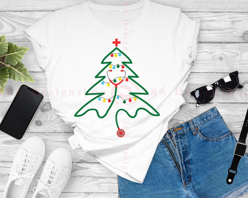 Medical Christmas Tree Svg Stethoscope Christmas Tree - Etsy