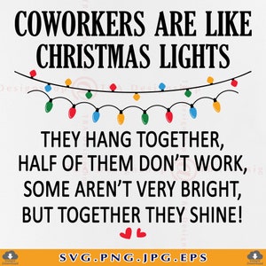 Funny Co worker Christmas Gift SVG, Coworkers Are Like Christmas Lights SVG, Work Bestie Gift, Christmas Ornament,Cut Files Cricut, Svg, PNG