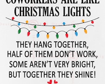 Luces navideñas divertidas para compañeros de trabajo (SVG, PNG), regalo para el mejor amigo/a del trabajo