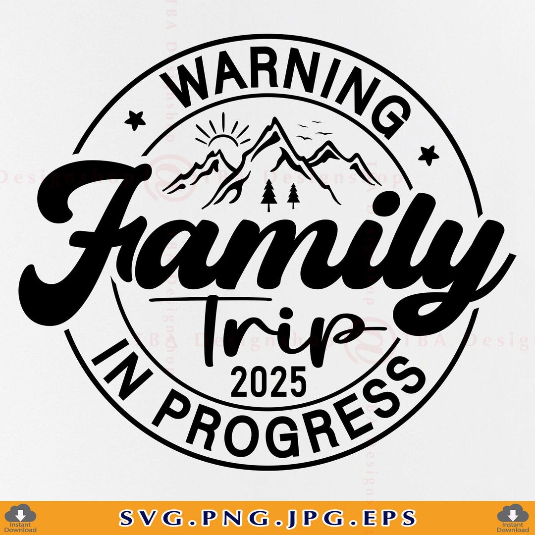 Warning Family Trip in Progress SVG, Family Vacation Shirts SVG, Summer ...