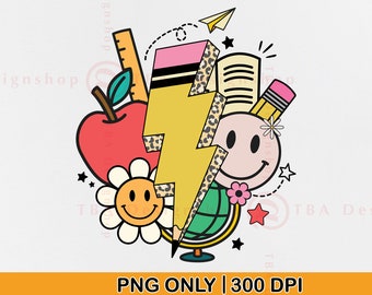 Retro Teacher PNG, Back To School Design (Digital Download)