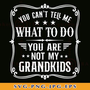 Opa SVG, je kunt me niet vertellen wat ik moet doen, je bent niet mijn kleinkinderen, grappige opa cadeau shirt SVG, grootvader, knippen voor bestanden Cricut, SVG, PNG