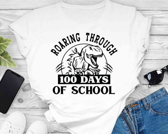 Roaring Through 100 Days of School Svg, 100 Days Dinosaur