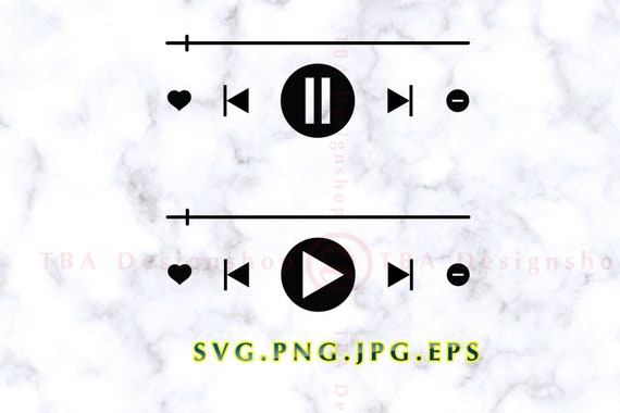 Download Audio Control Buttons svg Spotify style Play Pause Buttons ...