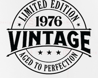 50th Birthday SVG, 1976 Vintage Limited Edition Design (SVG, PNG)