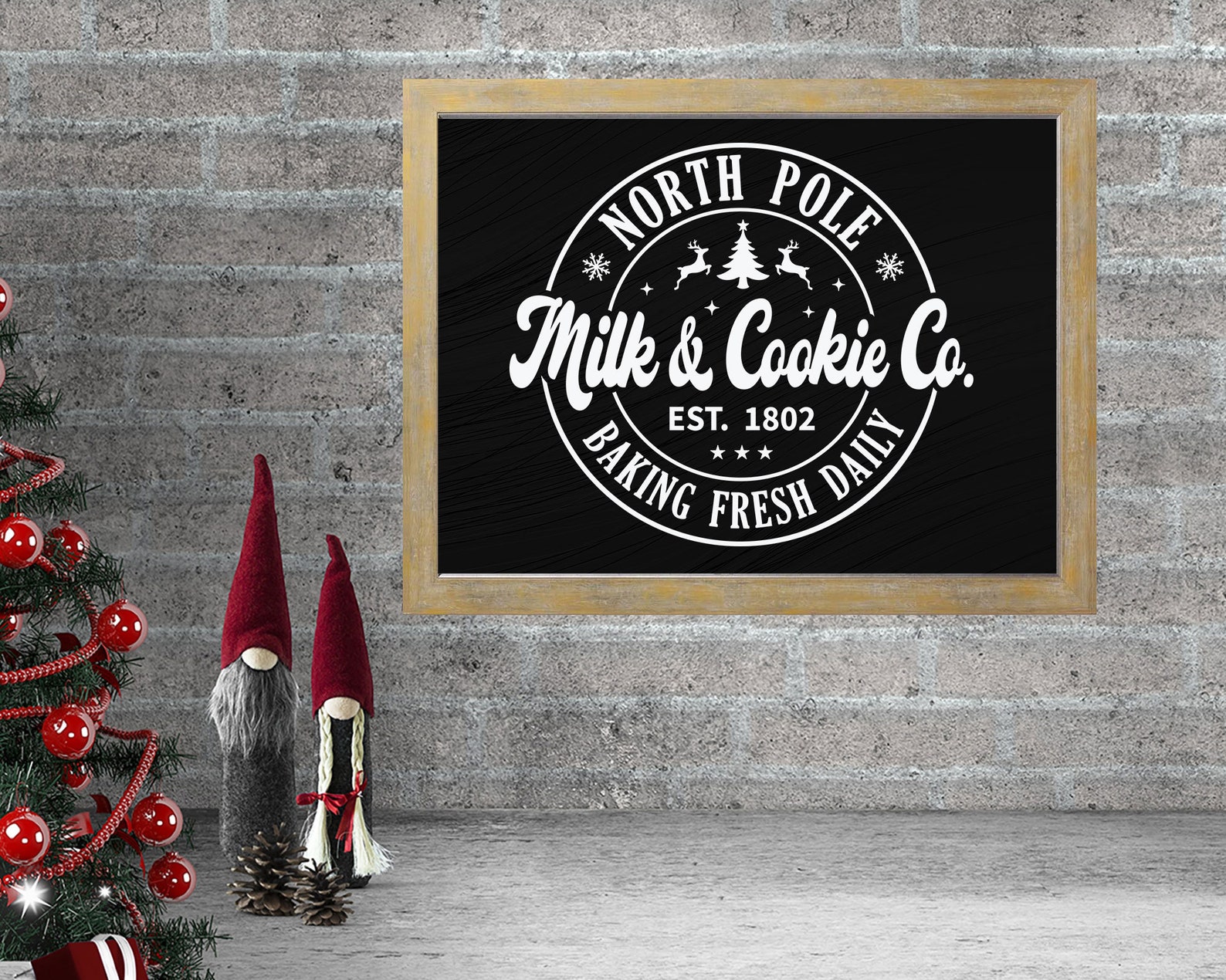 North Pole Milk & Cookie Co SVG Christmas Farmhouse Decor - Etsy