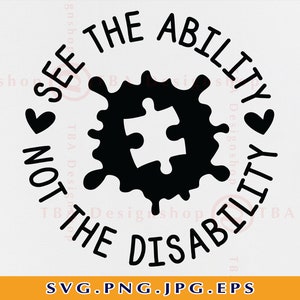 Autismmedvetenhet SVG, Se förmågan, inte funktionsnedsättningen (digital nedladdning)