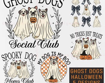 Retro spookhond png, shirtontwerp Halloween hondenliefhebber (digitale download)