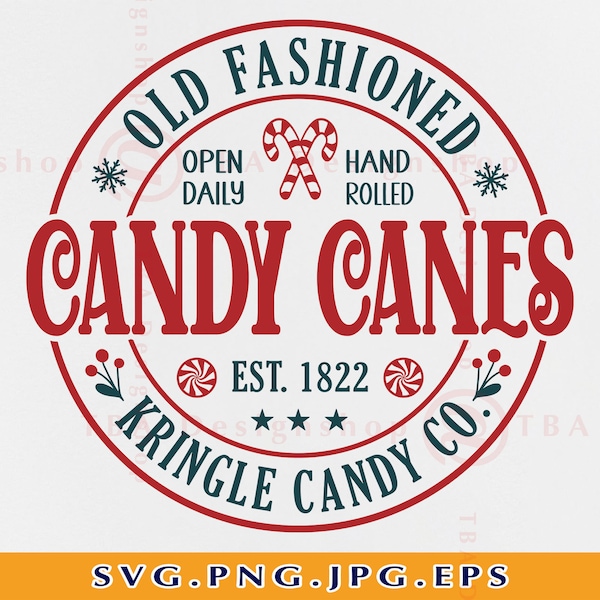 Candy Canes SVG, Décor d’enseigne de ferme de Noël SVG, Chemise de Noël Svg, Décoration murale de Noël, Cadeaux de Noël, Fichiers découpés pour Cricut, Svg, PNG