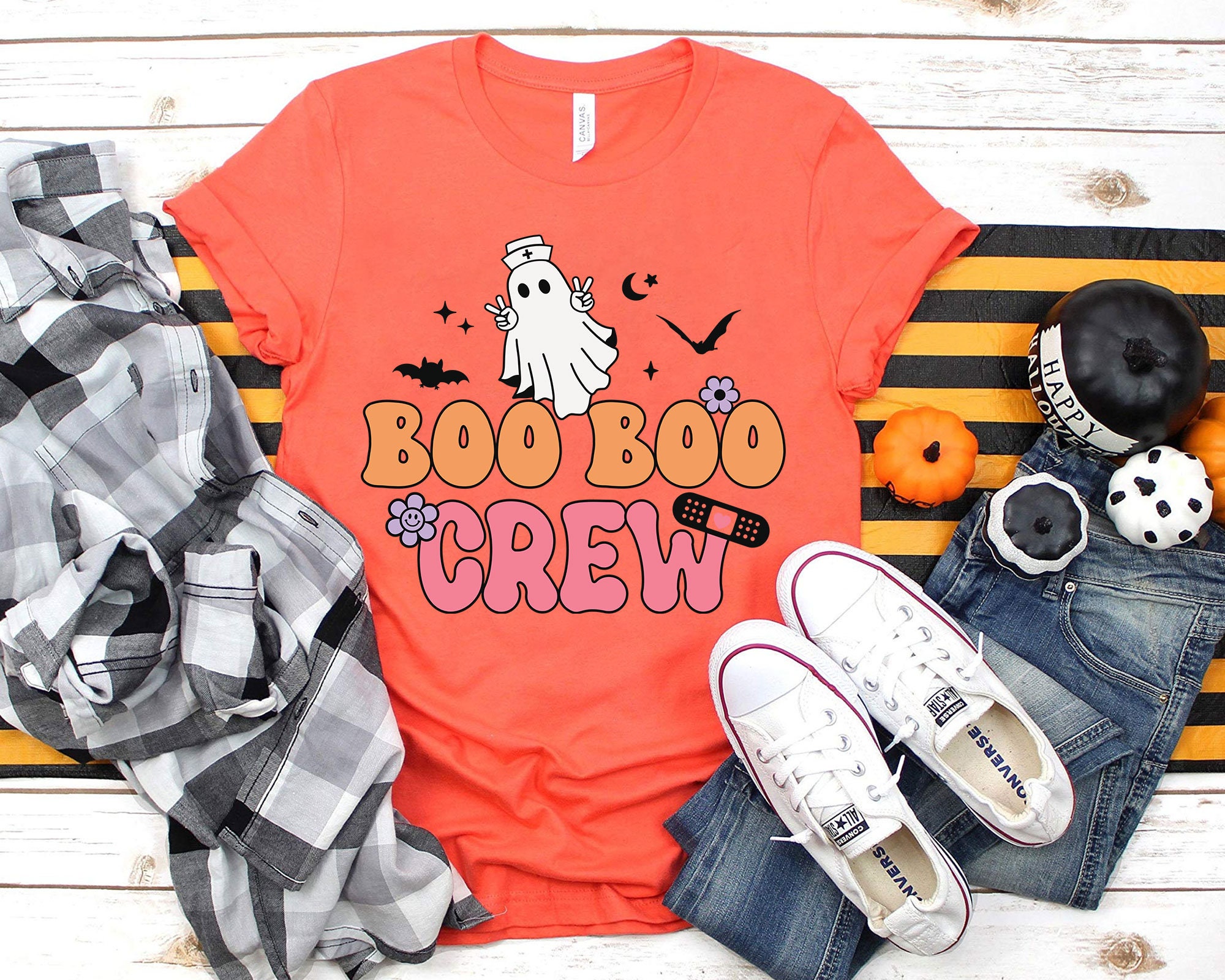 Boo Boo Crew SVG, Halloween Nurse SVG, Retro Nurse Halloween Shirt SVG,  Halloween Gifts Svg, Ghost Nurse, Spooky, Files for Cricut, Svg, Png - Etsy