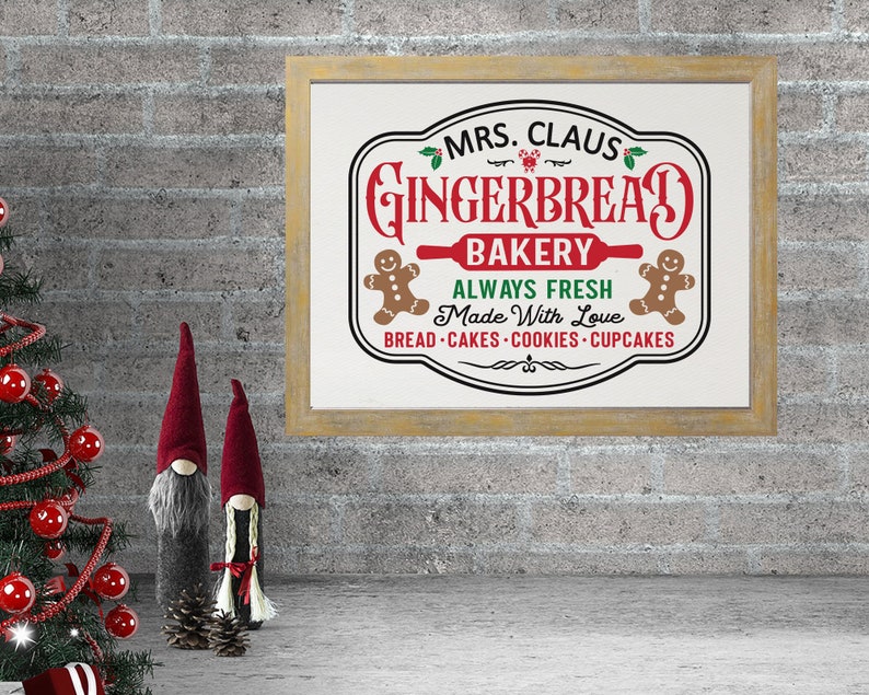 Gingerbread Bakery SVG, Christmas Kitchen Sign, Cricut Cut Files ...