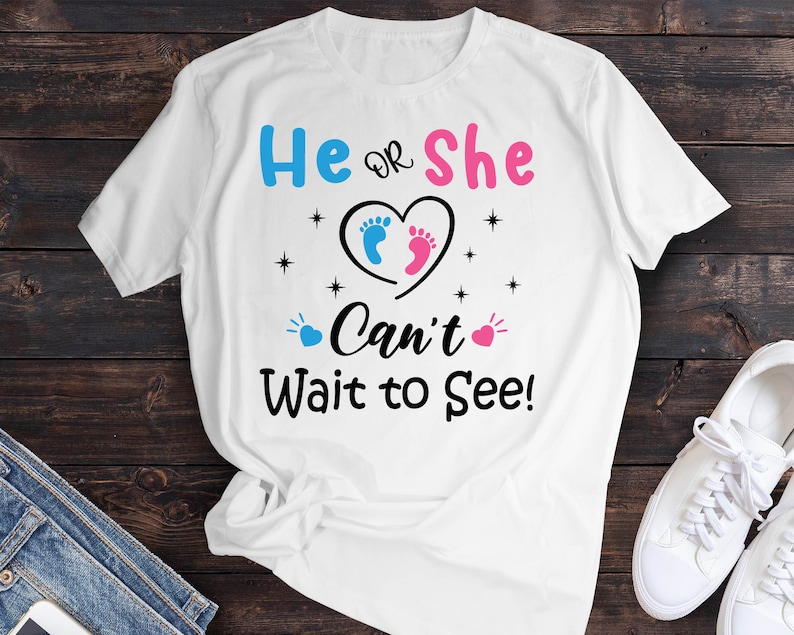 He or She Can't Wait to See Svg Boy or Girl Shirts Svg Etsy