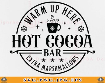 Varm chokladbar SVG, julbondgårdsskylt (klippfiler)