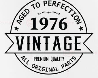 Vintage 1976 Birthday SVG, 50th Birthday Shirt Design (Digital Download)