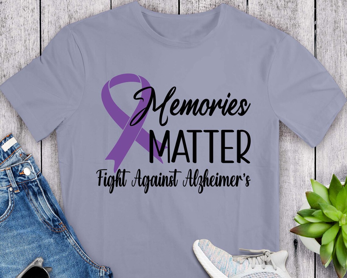 Alzheimer's Awareness SVG, Purple Ribbon, Memories Matter (cut Files ...