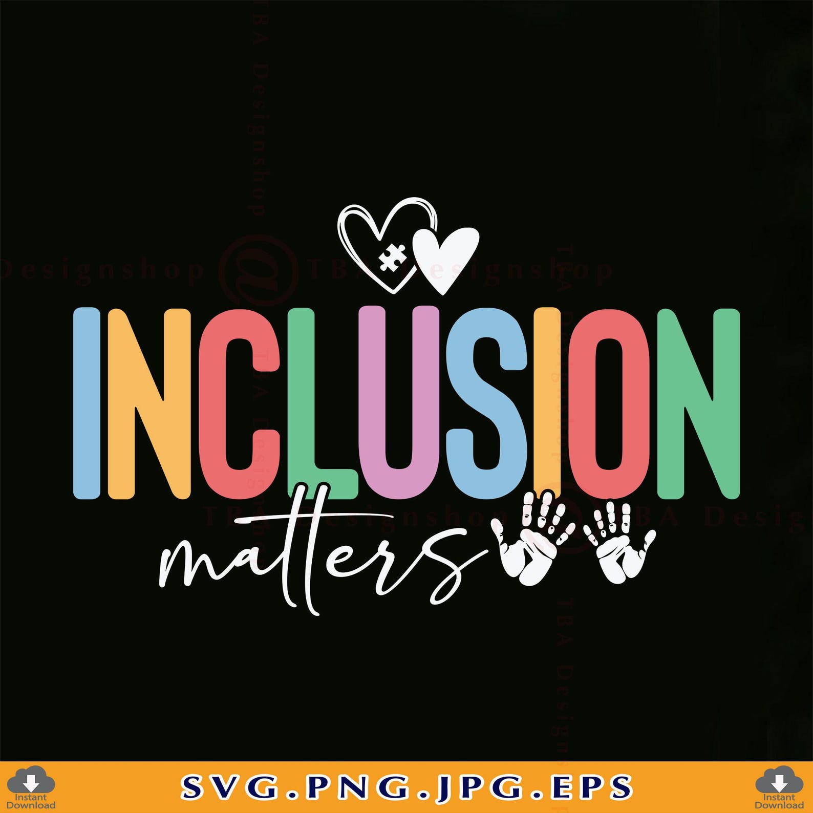 Gift Inclusion Sign Inclusion Matters SVG PNG, Autism Awareness, Special Education Design ...