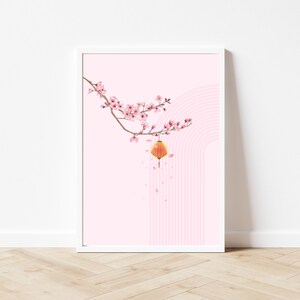 Sakura art printable wall art japanese Cherry blossom printable sakura inspired wall art