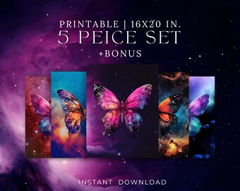 Butterfly art printable watercolor galaxy butterfly artwork print insect