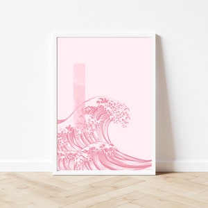 Japanese wall art inspired japanese art wave digital download japanese art printable