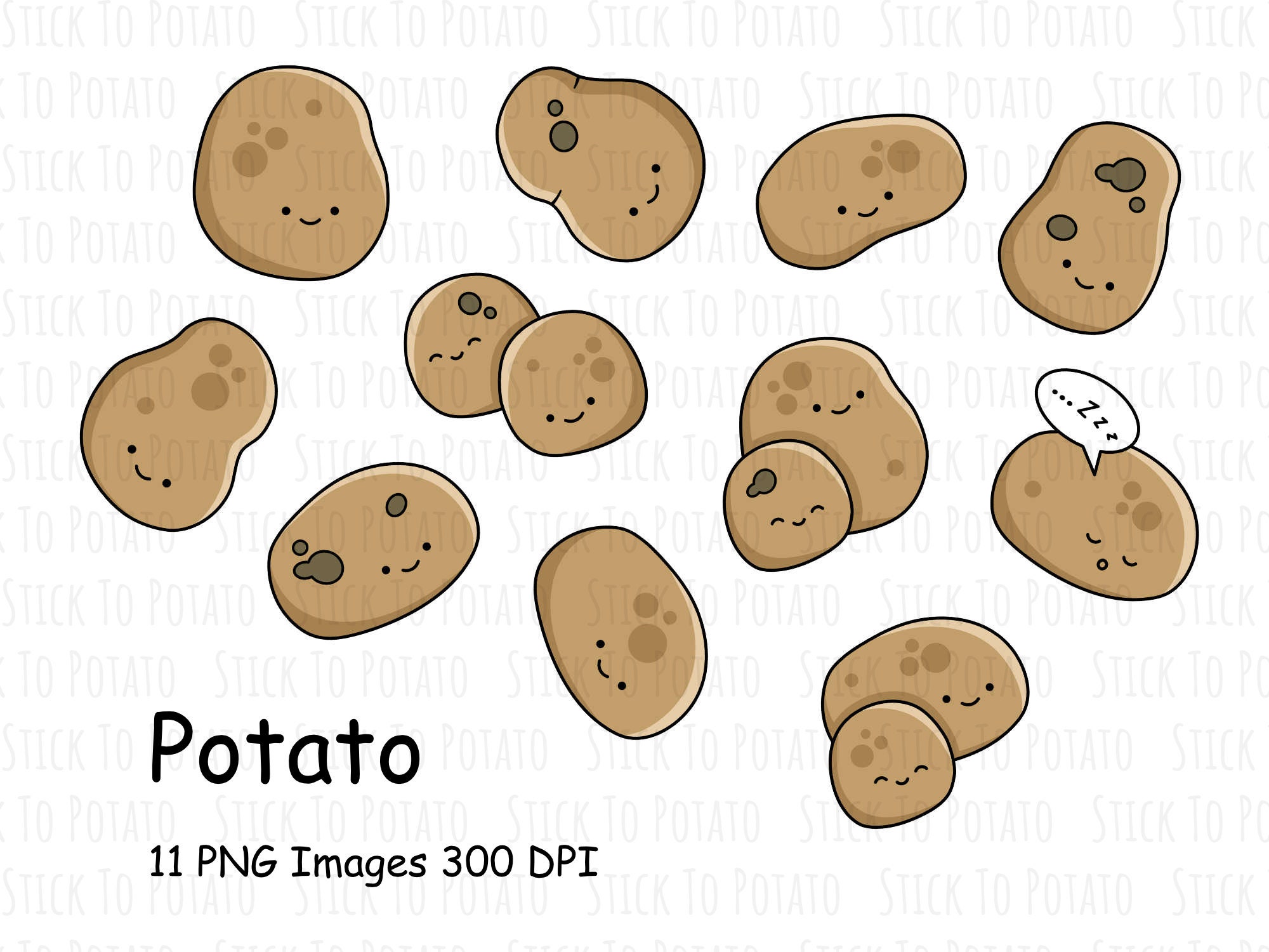 CLIPART kawaii potato clipart potato cute potato potato Etsy