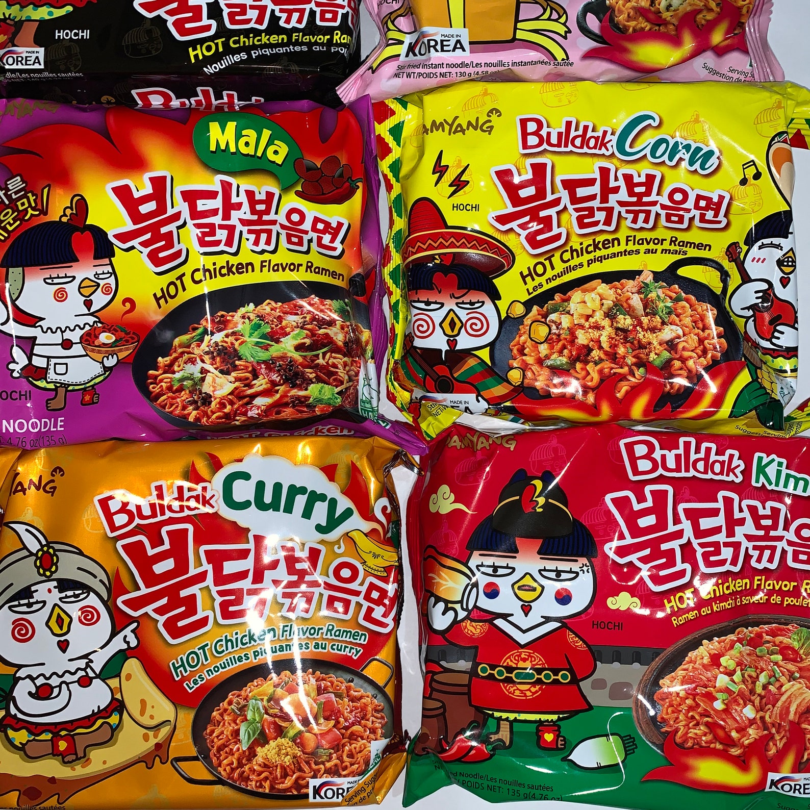 Variety Pack Samyang Ramen Buldak Korean Hot Chicken Flavor Etsy