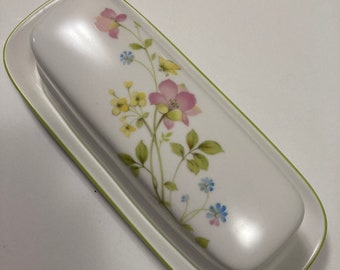 Noritake Progression China Clear Day 1/4 Pound Covered Butter Dish Japan 9080 Discontinued 1977 - 1984