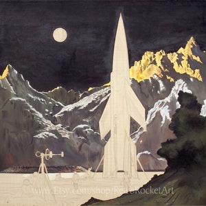 Conquest of Space Preliminary Study – by Charles Bonestell – Vintage Science Fiction Art