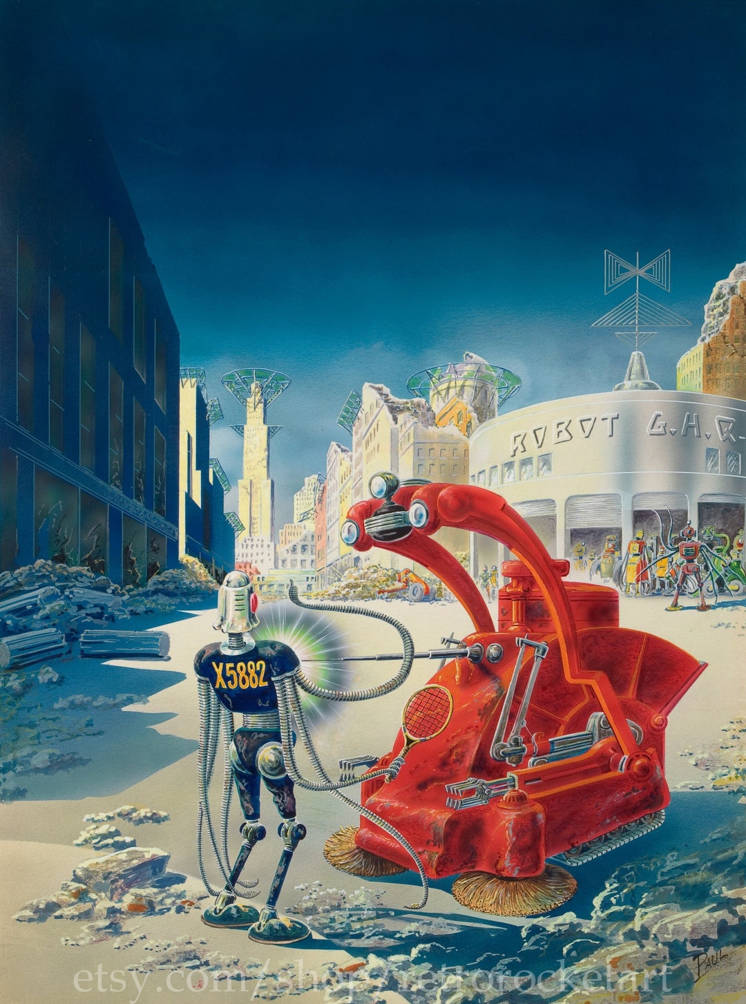 アート・デザイン・音楽 A Pictorial History of Science Fiction The Trans-human – Frank R. Paul – Vintage Science Fiction