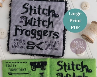 Stitch Witch Ornament e Needle Book STAMPA GRANDE Schema punto croce, Download digitale PDF