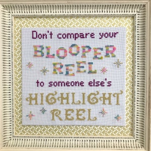 Inspirational Cross Stitch Pattern; Recovery Positive Affirmation Counted Cross Stitch Digital PDF Download