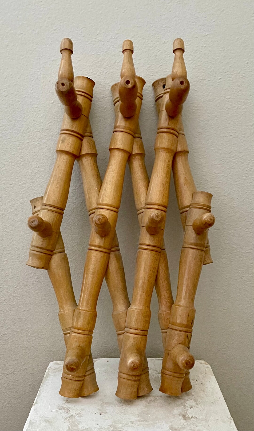 Vintage Wooden Expandable Accordion Peg Rack / Mug Rack / Hat Etsy
