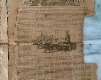 Antique Young People's Weekly Newspaper Page - December 21, 1890