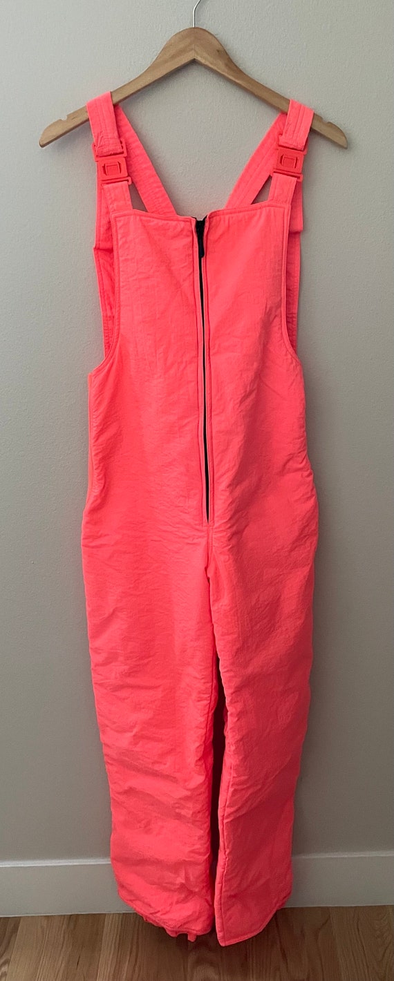 Vintage 90s Neon Pink Ski Snow Pants / Ski Overall