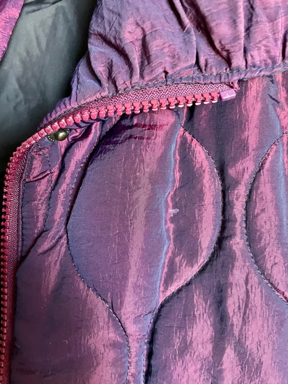 Vintage Iridescent Puffer Coat: Patchwork Quilted… - image 6