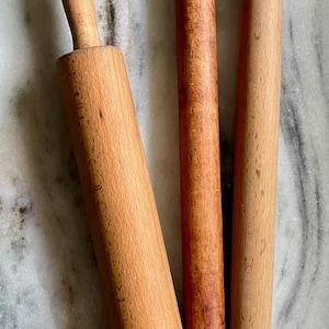 Antique Wooden Dough / French / Rolling Pins / Primitive / Rustic / Set Of Three