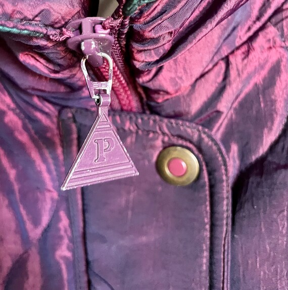 Vintage Iridescent Puffer Coat: Patchwork Quilted… - image 7