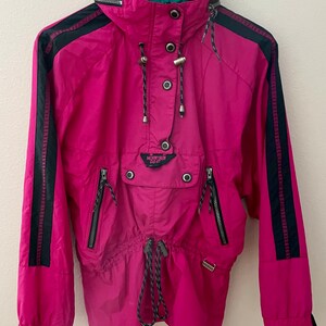 Vintage Pink Fuchsia Mountain Goat Pullover Jacket / Women’s M Coat / 90s Outdoor Clothing