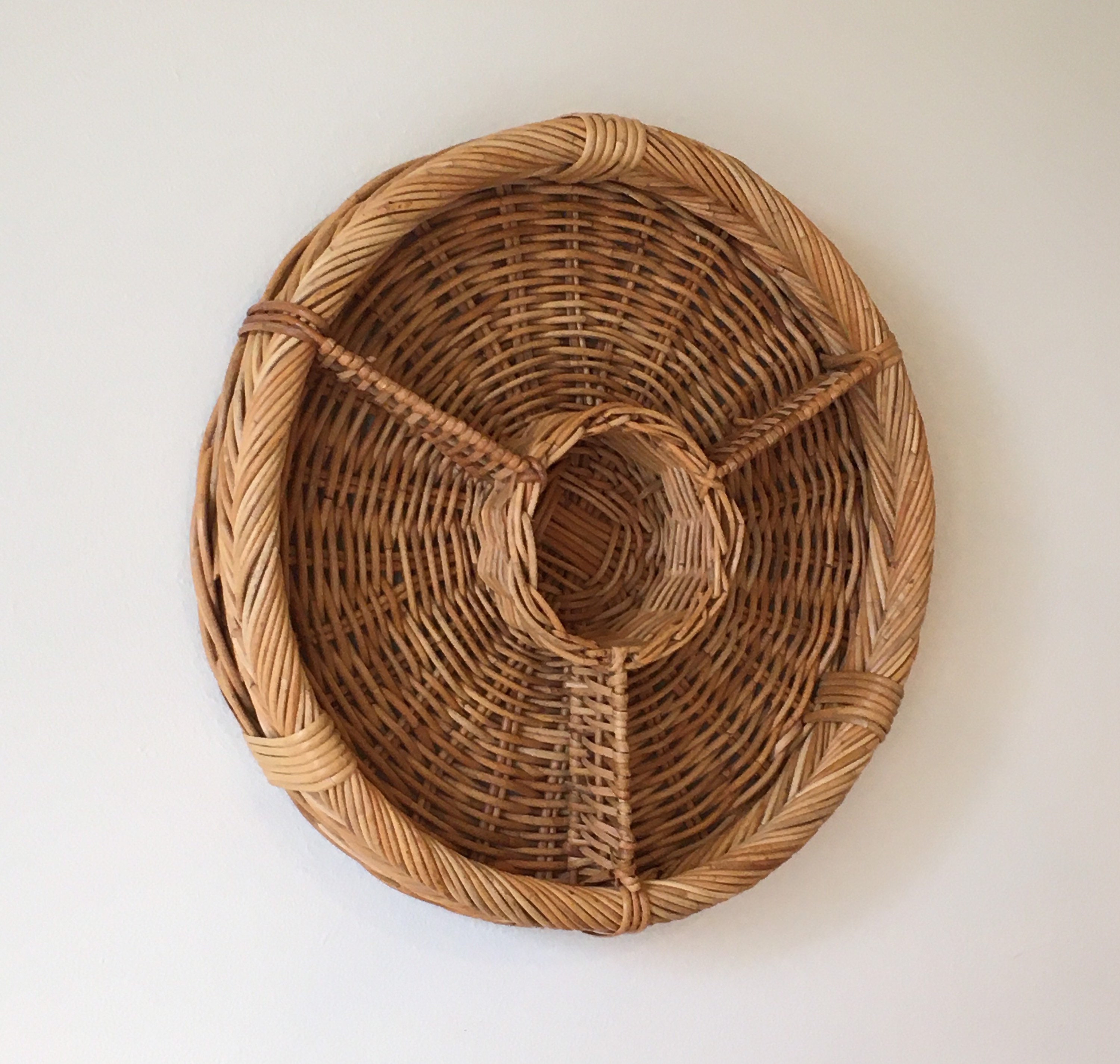 ExtraLarge Round Natural Woven Divided Basket Tray / Platter Etsy