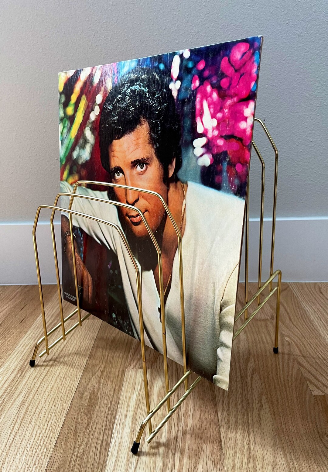 Vintage Large Record Rack / Mid Century Modern Brass Record Holder ...