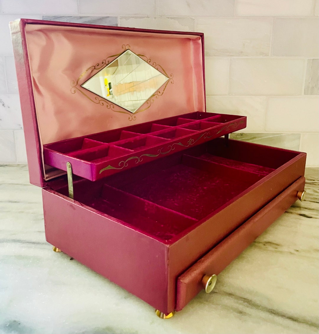 Large Lady Buxton Vintage Jewelry Box / Genuine Buxton USA / Lady