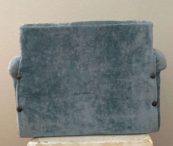 Rare Vintage Blue Velvet Hideaway Couch / Mid Cen… - image 10