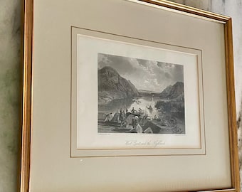 Antique Engraving West Point and the Highlands / Painted By Henry Fenn And Engraved By Samuel Valentine Hunt / New York / 1869