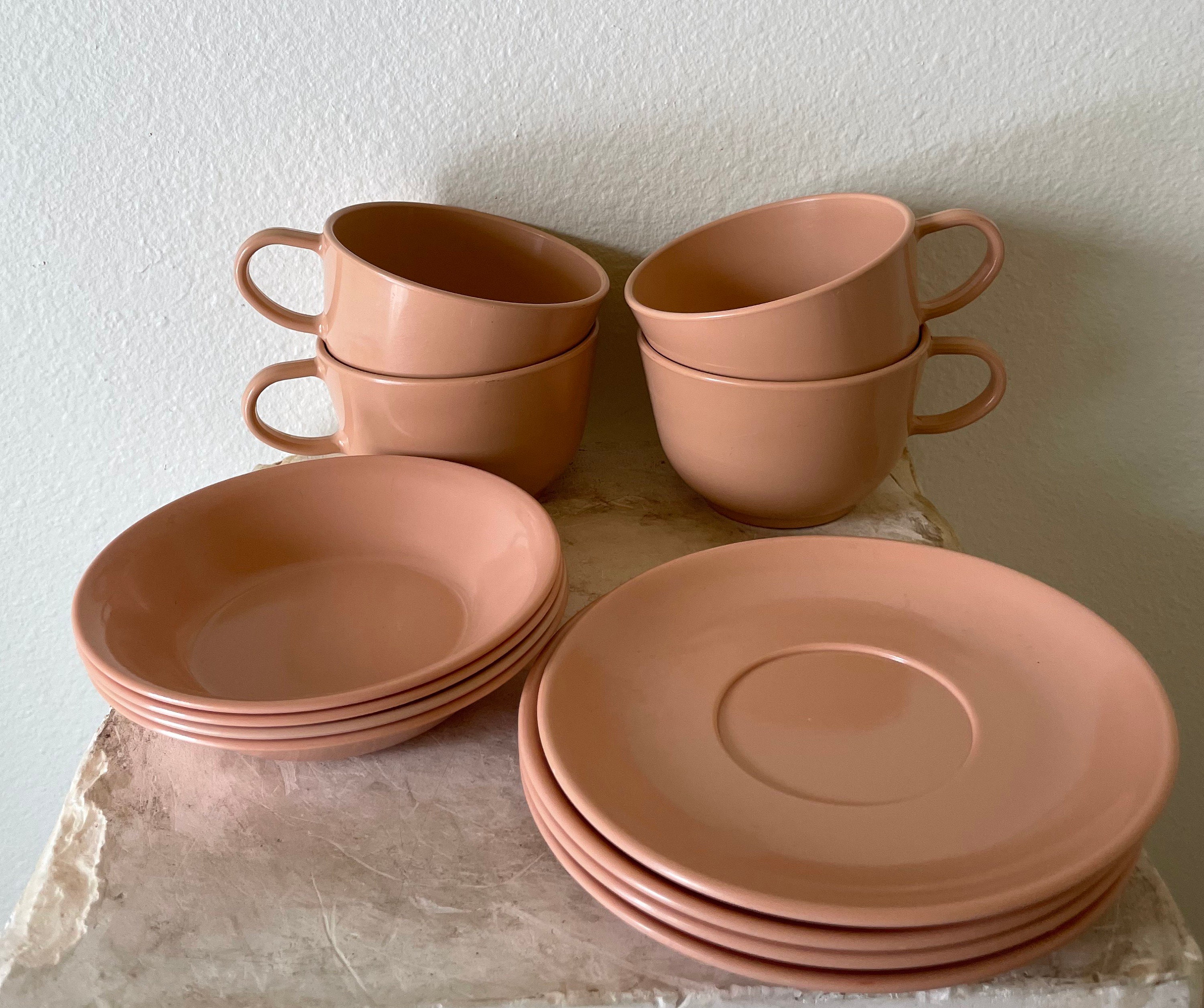 Vintage Blush Pink Hemcoware Melamine Dishes / Set of 12 / Etsy